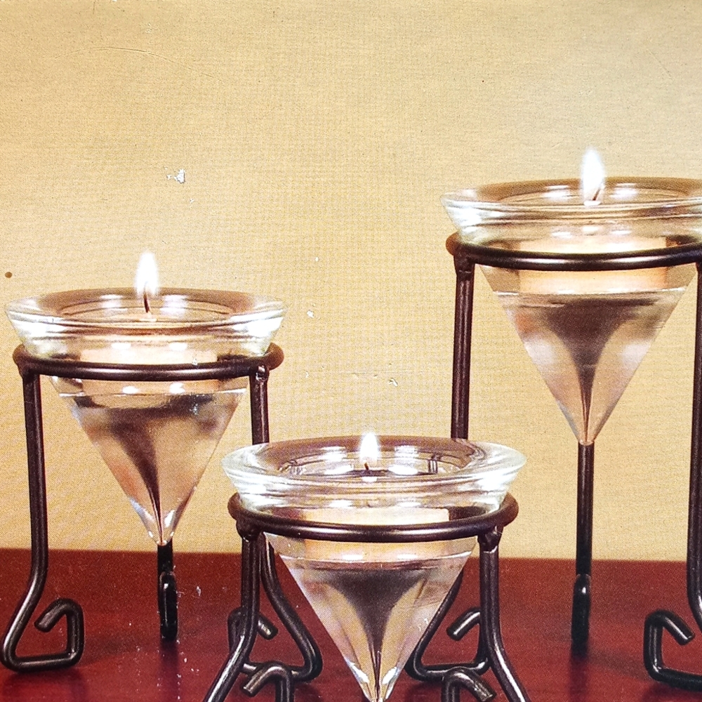 Black Metal Candle Holders 3pc